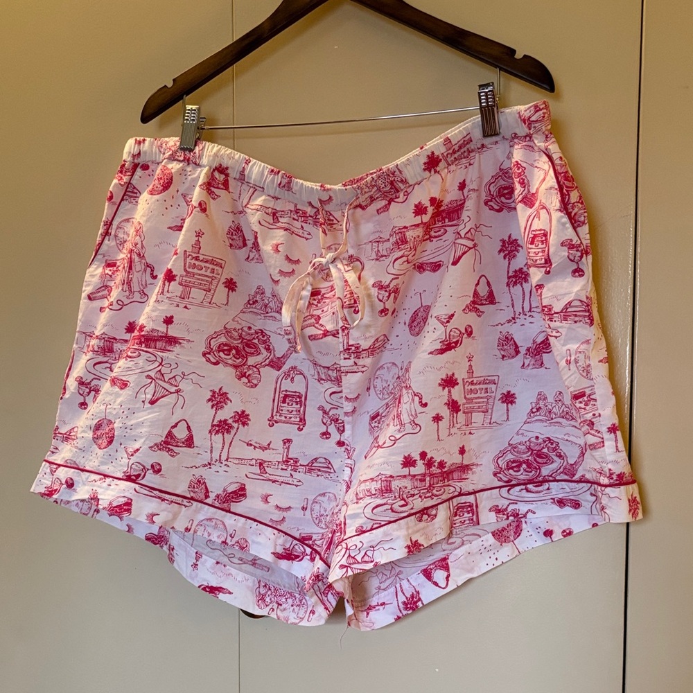 Printfresh with Sean Taylor Pink and White Girls Trip Toile Patterned Shorts 3X
